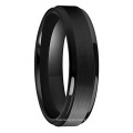 Amazon Hot Sale 6 mm Tungsten Steel Black Rings Joya Personalidad Anillo de tungsteno